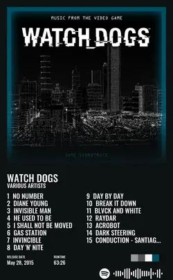 Various Artists - Watch Dogs Music from the Video Game Original Game Soundtrack.jpg